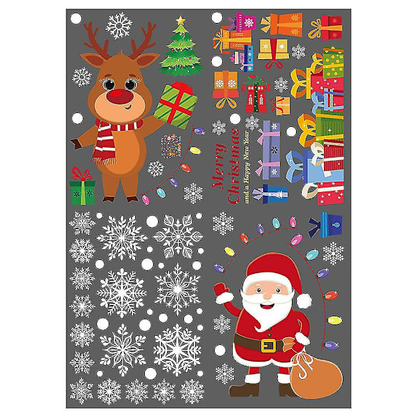 Julklappsstickers för fönster, elektrostatiska, självhäftande