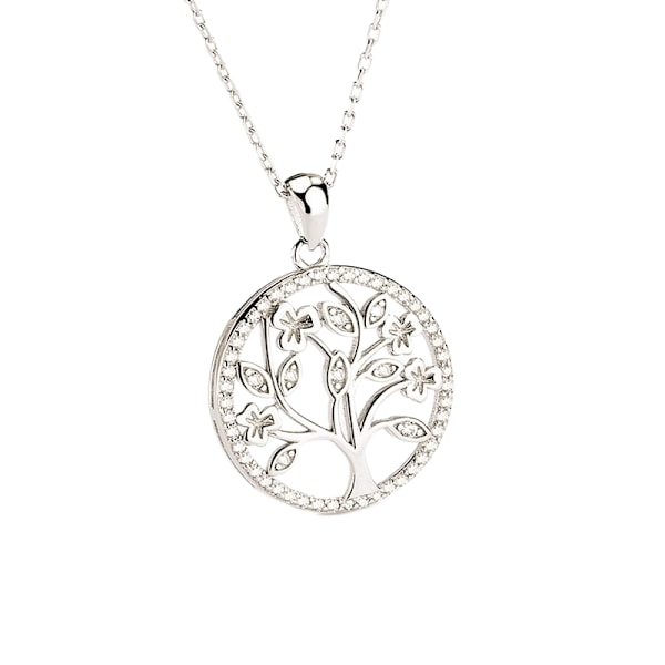 Livets träd silverhalsband silverfärgad