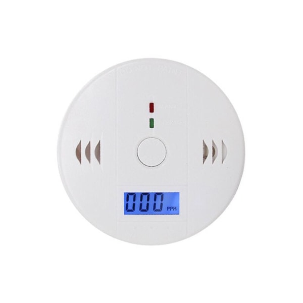 LCD CO-sensor fungerer alene, indbygget 85dB alarm, uafhængig lyd kulilteforgiftningsalarmdetektor