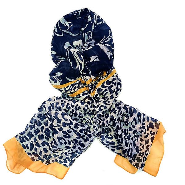 Dam leopardmönstrad blommönstrad sidenscarf lapptäcke sjalscarf 180 cm