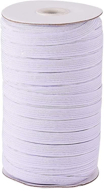 100 meter platt spandextråd, 0,39\" sytråd DIY stretchband spole vit