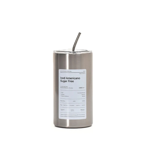 600 ml kaffemugg med sugrör, rostfria muggar, rostfria iskaffemuggar för kontor, hem (silver)