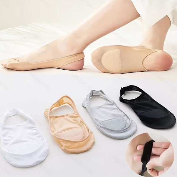 Sock-stil Kulfotkuddar För Kvinnor Lätta Tunna Andningsbara Båtsockor Mjuka Metatarsal Kuddar-4（hudfärg）