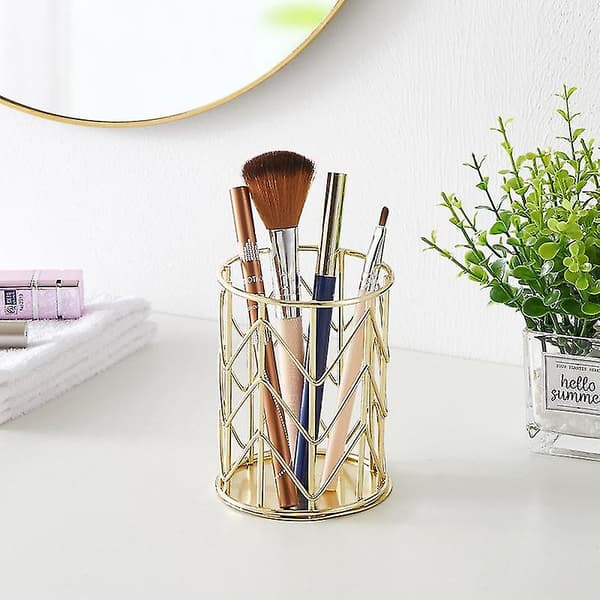 Kosmetika Makeup Borstar Förvaringslåda Multifunktionell Pennfodral-4（Vit）