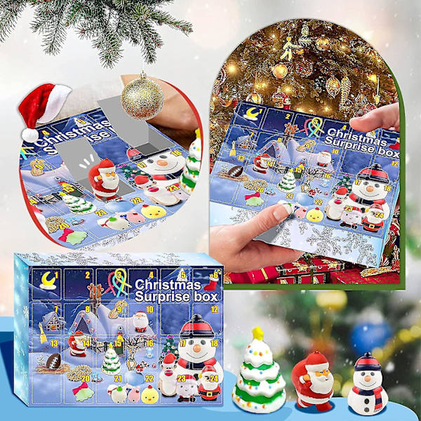 Adventskalender med 24 leksaker - 2021 dörrar små dagar julkalendrar för heminredning kalender för barn 2022