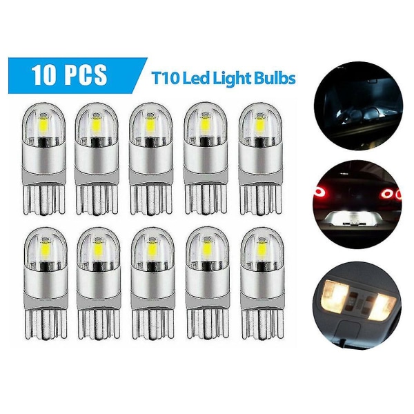 10x LED-bilstrålkastare T10 194 168 W5w Canbus Silica Bright White License LED-ljuslampa 6000k Auto Dimljus