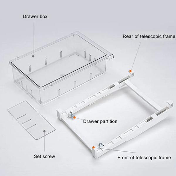 4-fack Organizer Låda Äggbricka Matbehållare Förvaringslåda Låda Utdragbar bricka Låda Space Saver Kök Organizer