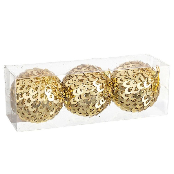 Julgranskulor Gyllene Plast Polyfoam 10 x 10 x 10 cm (3 stycken)