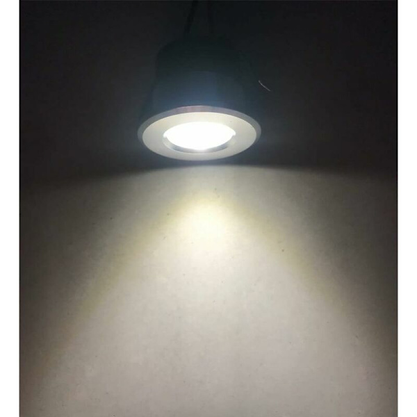 Mini LED-infälld spotlight, 3 W, varmvit? , för belysning av skyltfönster, inomhusstationer, gipsskivor, med transformator (silver)