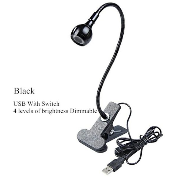 LED UV-lamppu, pidike, joustava metalliputki, USB-UV-lamppu, mini-UV-geelikovetuslamppu, pöytälamppu, kynsien kuivaaja, DIY-manikyyri, 1 kpl (musta)