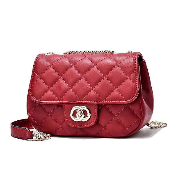 Liten plånbok - Crossbody-väska för kedjekopplingsväska för kvinnor Claret