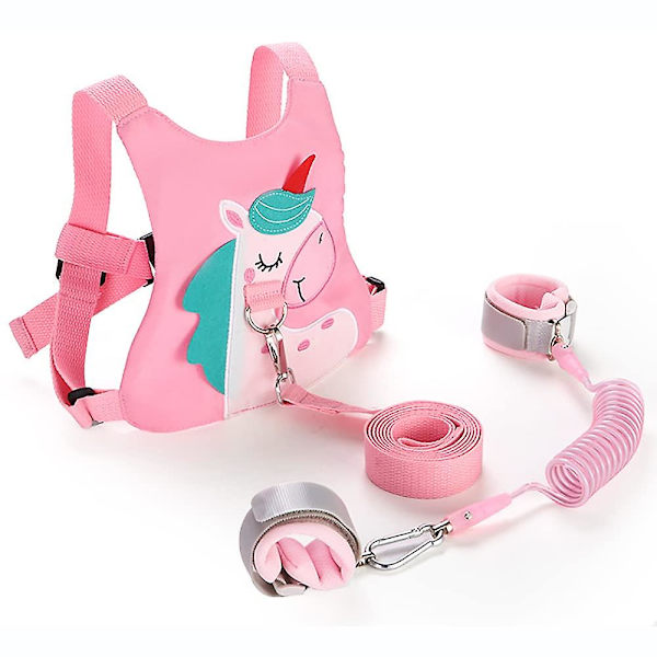Barnsele - Baby Walking Safty Harness Och Barn Anti Lost Wrist Link För Flickor/pojkar Resor(rosa, Unicorn)