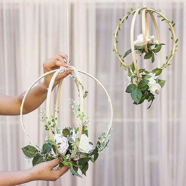 Bambusringar för Macrame-hantverk, Drömfångare, DIY-Bröllopsdekorationer