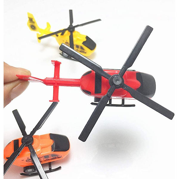 Simuleringshelikoptrar Mini Plast Die Cast Pullback Helikopter Leksak Dekoration Pull Back Flygplan Modeller Plan Leksaker Plast Tröghetsleksak För Barn