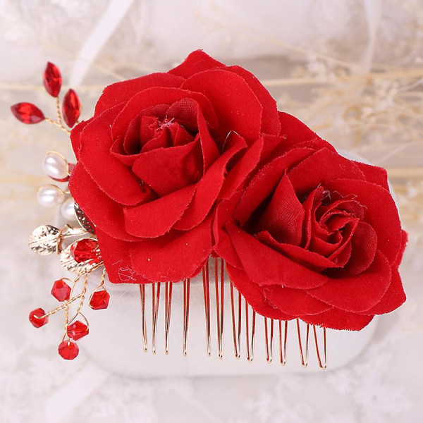 Rose Brudkam Noshörningspärla Dekorativ Blomma Spännband Tillbehör för  kvinnor (röd) f059 | Fyndiq