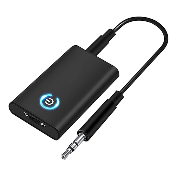 Bluetooth 5.0 sändare och mottagare, 2-i-1 trådlös 3,5 mm adapter Mini portabel 3,5 mm jack, låg latens