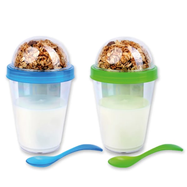 Schramm® förpackning med 2 yoghurtkoppar att gå müsli-to-go 4- olika färger müslikoppar inkl.