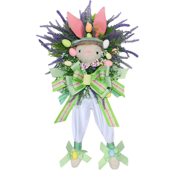 Tecknad påskkaniner Krans Personlig Garland Dekoration Vägghängande Ornament-4