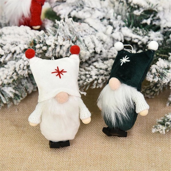 Ansiktslös gammal man hänge julgran dekoration kreativa docka hänge docka vit