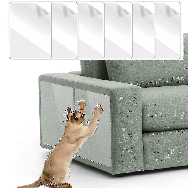 Paket med 6 st soffa klöskydd, 45 cm x 30 cm, transparent klöskydd för möbler, klöskydd