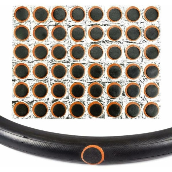 48 st Cykeldäckslappar Cykelinnerslangsreparationssats Gummilappar för 25 mm däckinnerslangar