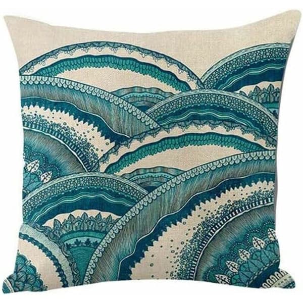 Set med 4 dekorativa kuddfodral i bomullslinne, 45x45 cm