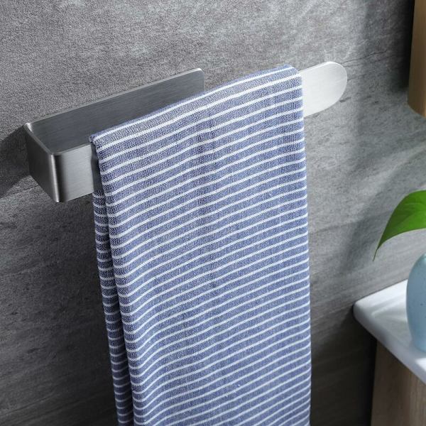Handdukshållare för badrum 38 cm, självhäftande handdukshållare kök Sus304 silver