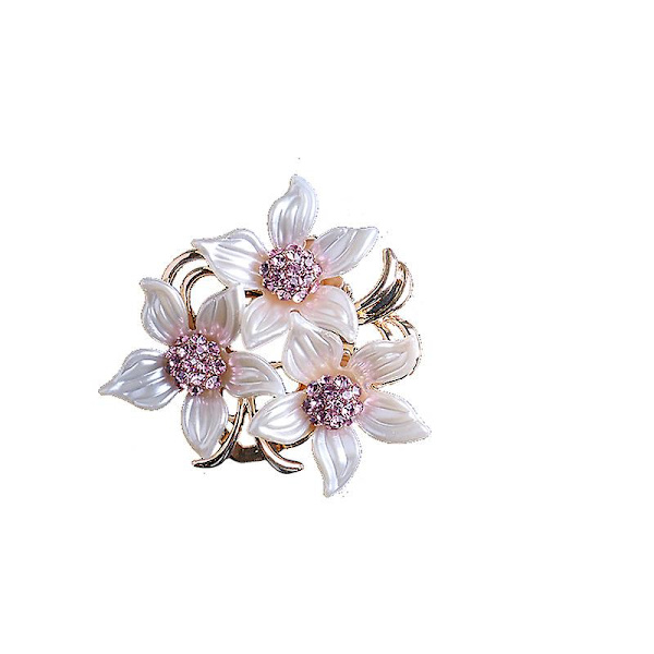 Brosch för kvinnor och flickor, elegant blomsterbrosch med skapade kristaller, 21 g