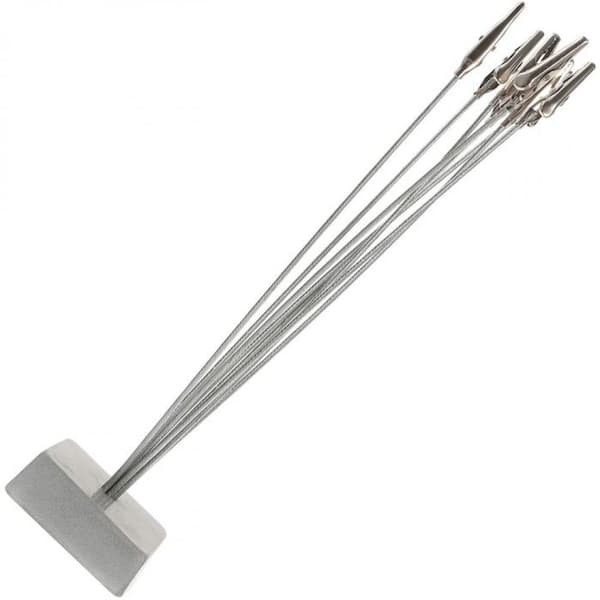 Træformet fotonoteholder, 8 clips, sølv, 24,6 cm.