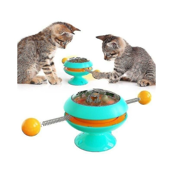 Windmill Toy Cat Pussel Spin Turntable Play Game Kitten Training Toy (blå)