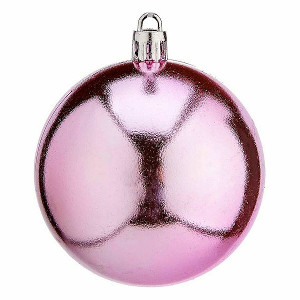 Set med julgranskulor Rosa Plast Ø 7 cm (12 stycken)