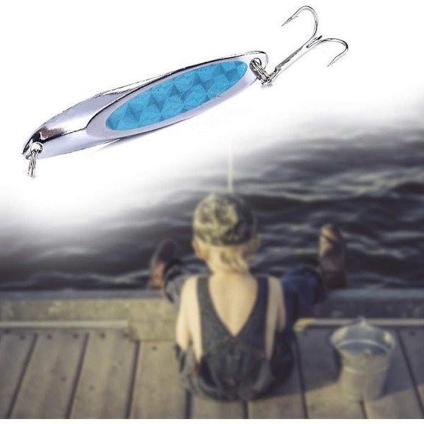 6 st metalliska silverfiskeskeddrag med trekrok lockbete kit spinnare lockbete fiskeriggar makrill