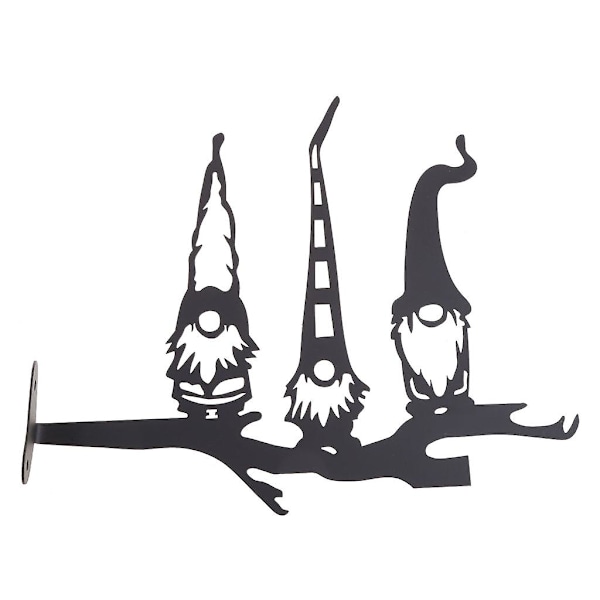 Metalliska Tomte Staty Art Silhuett Hemträdgård Dekoration Konstverk Dvärg Ornament