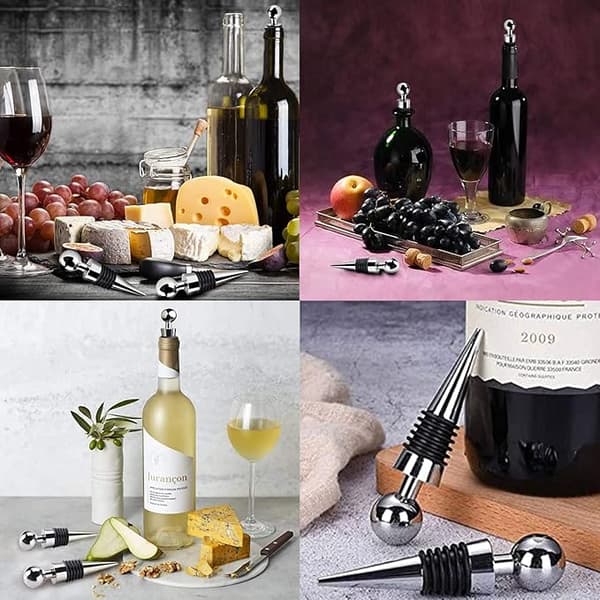 Set med 3 korkar, rostfria proppar för vinsamling