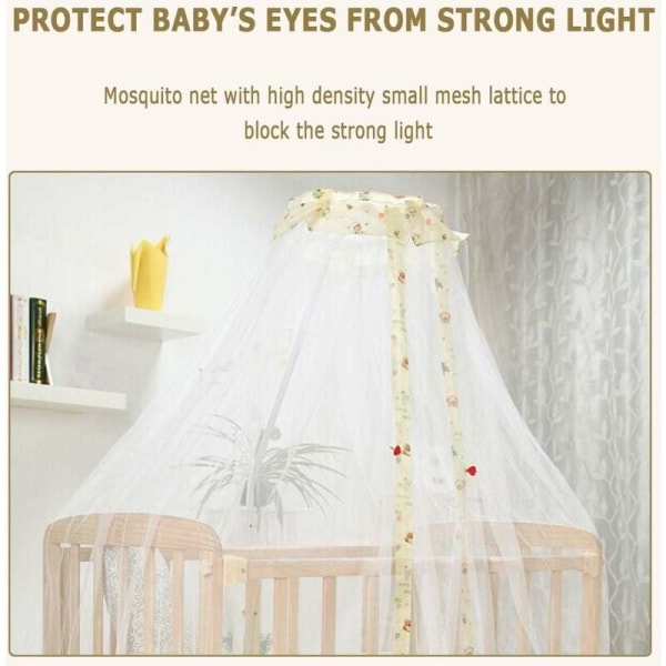 Babymyggenet Polyester Sengeseng Baldakin Prinsesse Nyfødt Multifunktionel løftestøtte Myggekuppel Åndbar Holdbar til indendørs