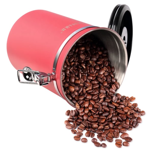 Schramm® kaffeburk 1800 ml i 10 färger med doseringssked Höjd: 19cm Kaffeburkar Kaffeburk av rostfritt stål, färg: röd