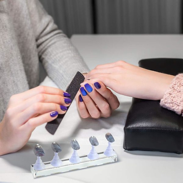 2 Sæt Akryl Negle Display Stativ Negle Tip Øvelsesholder Magnetisk Negle Øvelsesstativ Fingernegl Diy Neglekunst Stativ Til Falske Negle Tip Manicure Værktøj