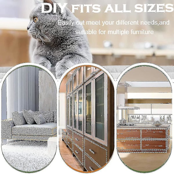 Paket med 6 st soffa klöskydd, 45 cm x 30 cm, transparent klöskydd för möbler, klöskydd