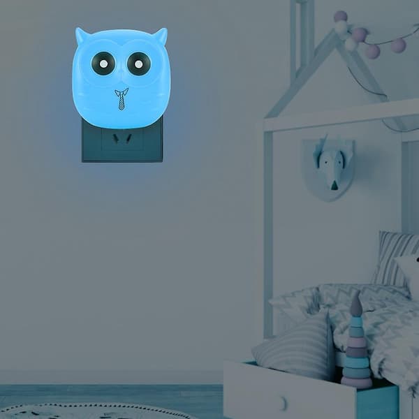 110-220v LED-nattlampa med sensor och ljuskontrollsystem för sovrum, hem, inomhus, blå