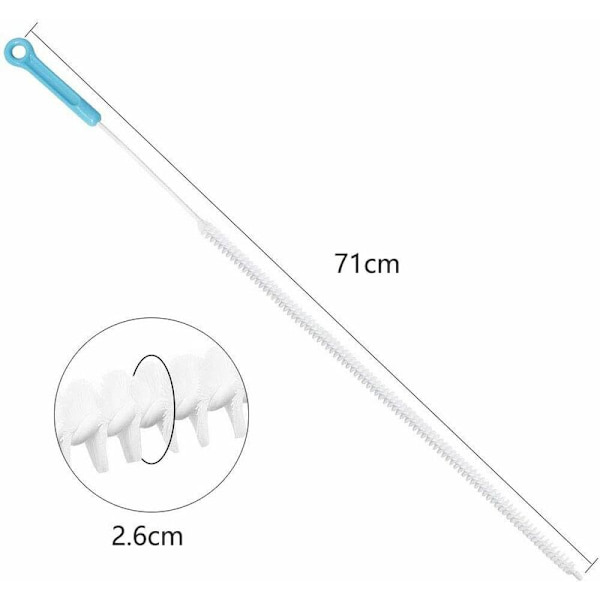 Flexibel avloppsrengöringsborste 28" igensatt avloppsrengöring Diskbänk igensatt avloppsrengöring Hårborste Gadget Tool 2-pack (blå, 28")