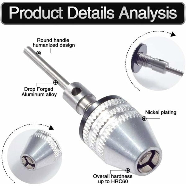 Borrchuck, Triomphe 2 st Hex Shank Chucks Hex Socket Holder Chucks för roterande multiverktyg 0,3 mm till 3,4 mm borrtillbehör