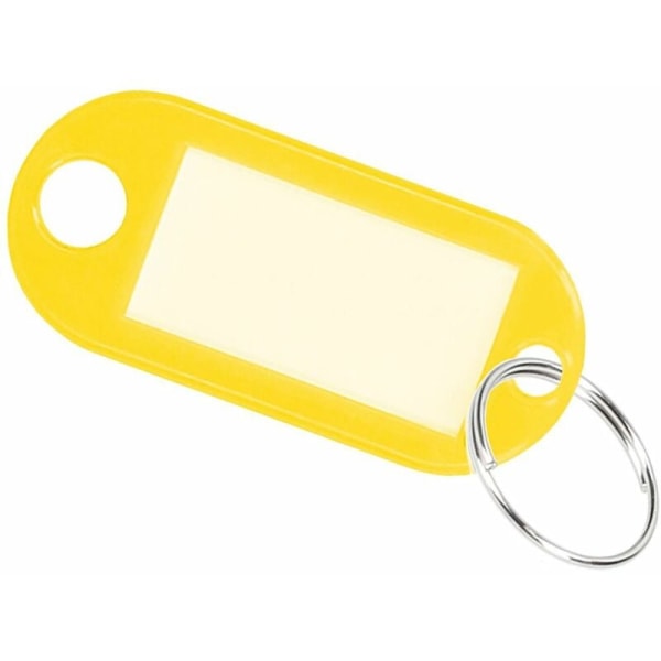 20 x nyckelbrickor, nyckelbrickor, skrivbara, nyckelring för taggar, gul