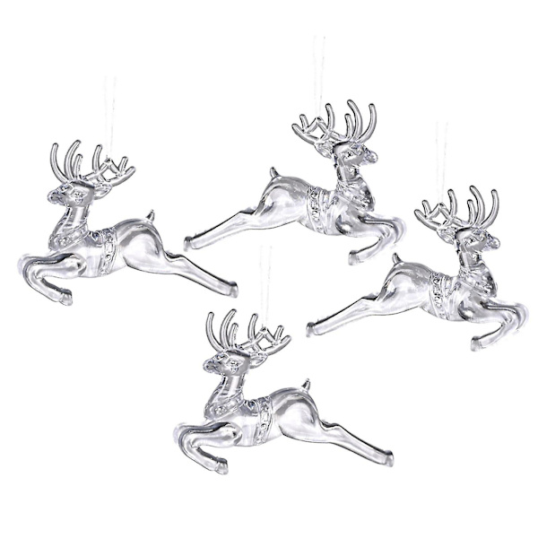 Fawn Hängande Julgranshänge Julgransdekoration Jul Transparent Akryl Snöflinga Hängande