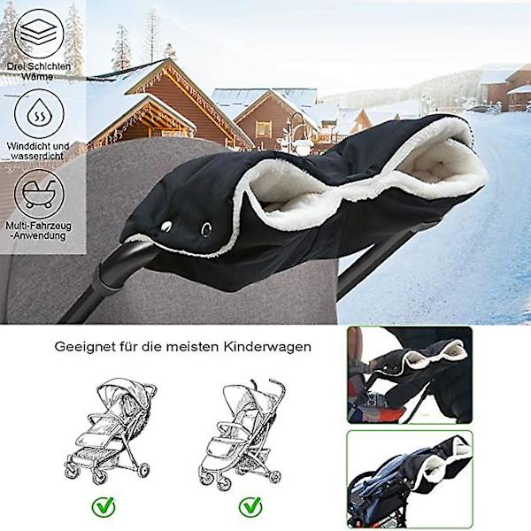 Varm Vagnvante Tjock Polarfleece och Vindtät (Svart)
