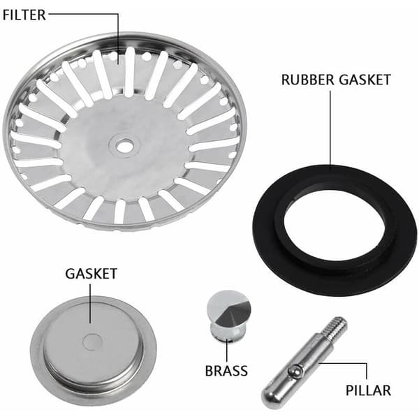 Diskhossil/avloppsplugg för diskbänkshål för kök/badrum Diameter 84mm med kulhuvud i rostfritt stål
