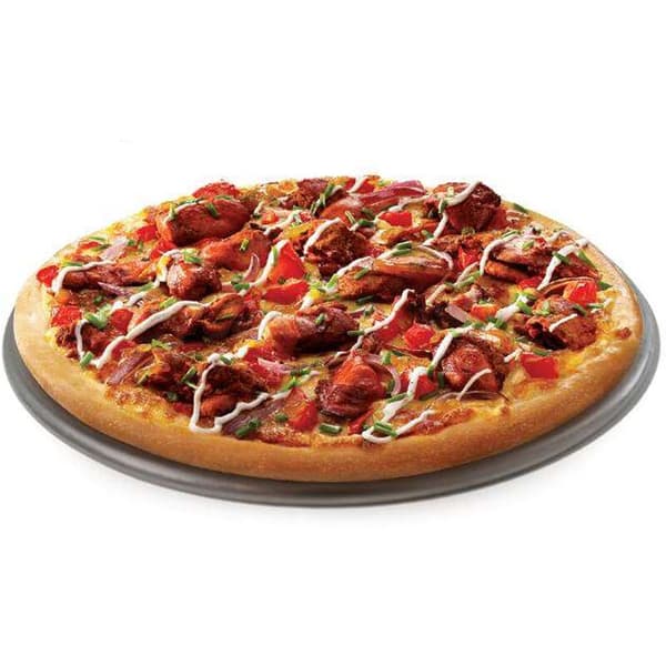 Set med 2 runda perforerade pizzapannor i kolstål ??20 cm
