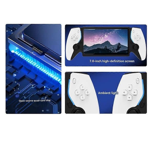 7-tums handhållen arkadspelkonsol med dubbla joysticks PX Pro, stöder 30+ emulatorer, perfekt present för spelentusiaster A Black