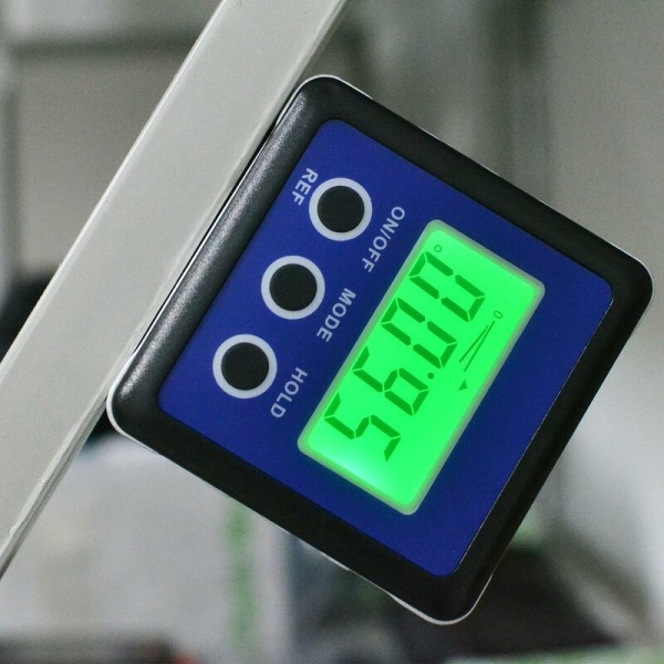 Digital avfasningslåda lutningsmåler gradskiva med magneter och nivå, portabelt minikubverktyg för snickare (med bakgrundsbelysning)