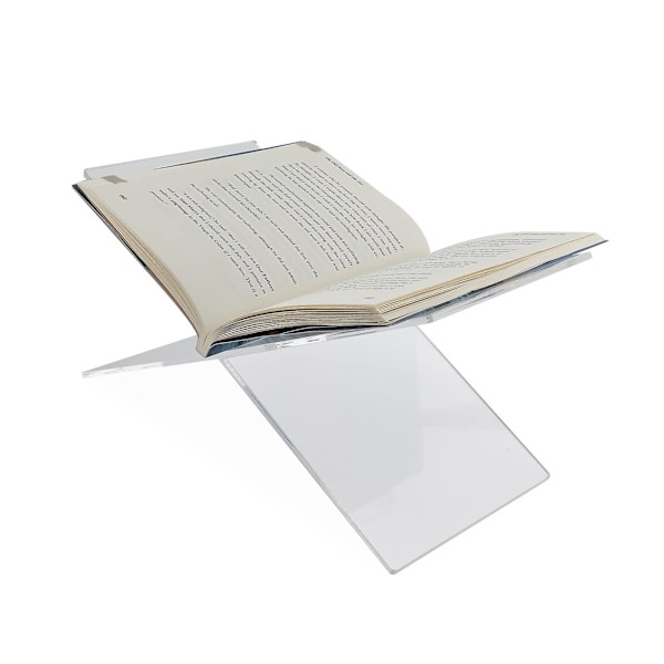 Genomskinlig öppen bokstöd, akryl öppen bokstöd läsställ för böcker, bibel, kokböcker, tidskrifter