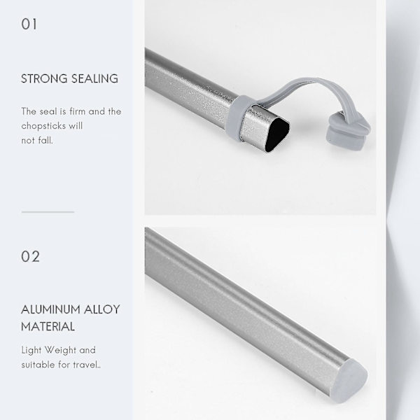 Förvaringsrör för ätpinnar i aluminiumlegering, förvaringslåda för titanätpinnar utan ätpinnar